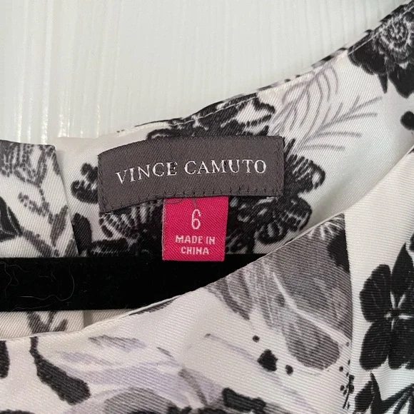 VINCE CAMUTO black and white floral dress - Picture 3 of 4